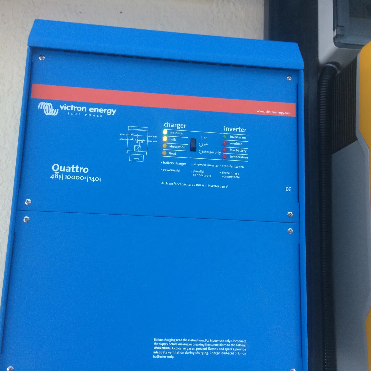 Victron inverter installed for backup power