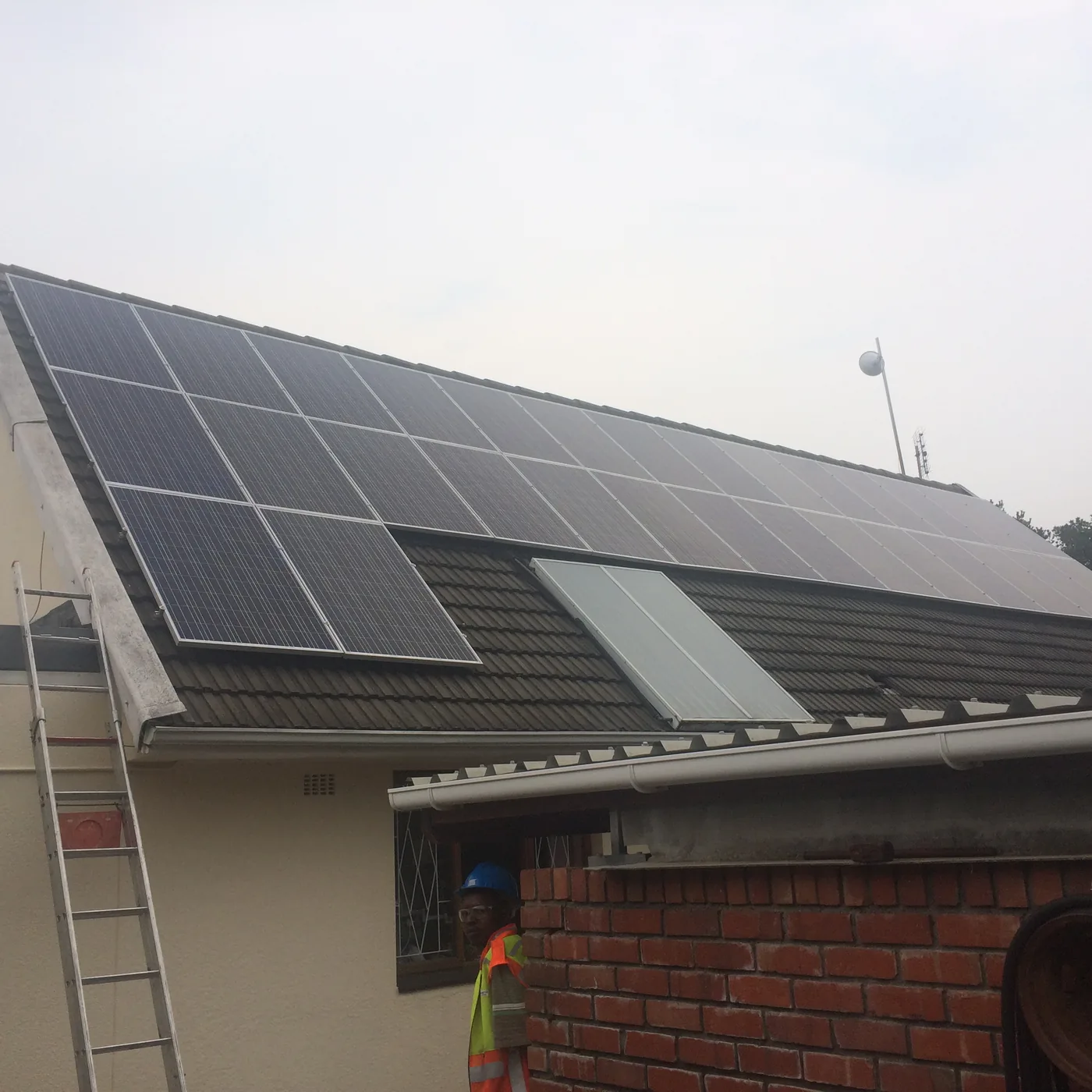 Solar panels on a brick home in the Western Cape