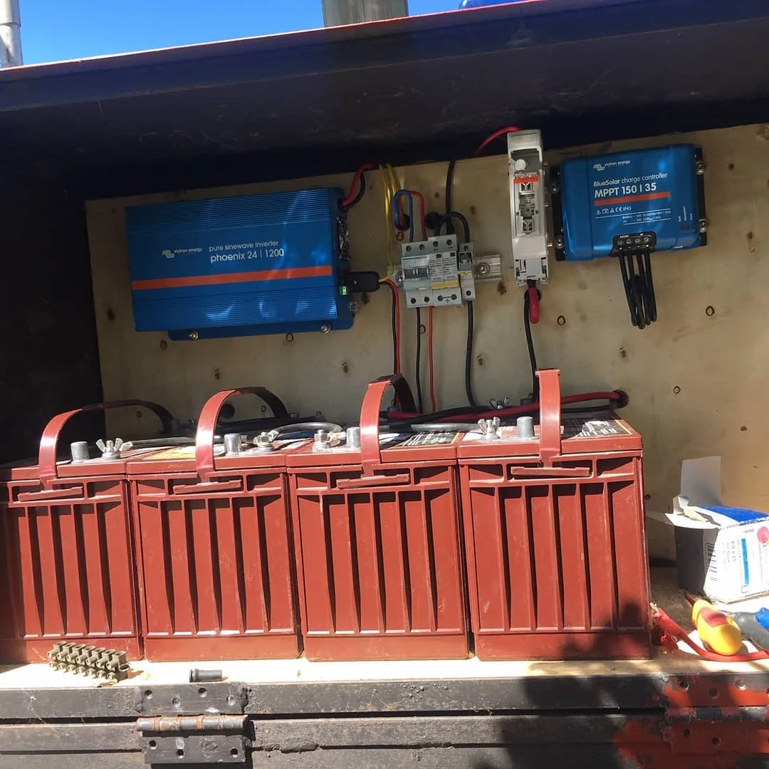 Battery bank paired with a generator backup system